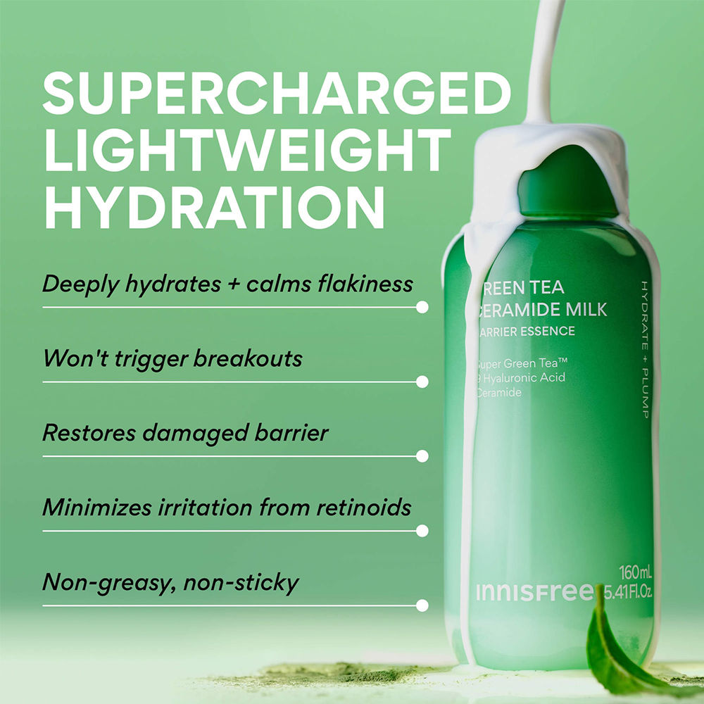 Green Tea Ceramide Milky Toner, Instant Hydration Barrier Repair in 3 Days