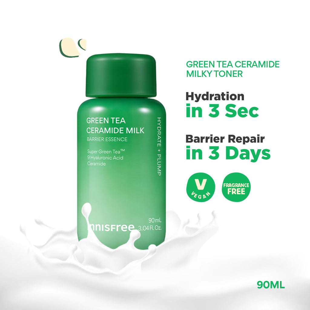 Green Tea Ceramide Milky Toner, Instant Hydration Barrier Repair in 3 Days - 90ml