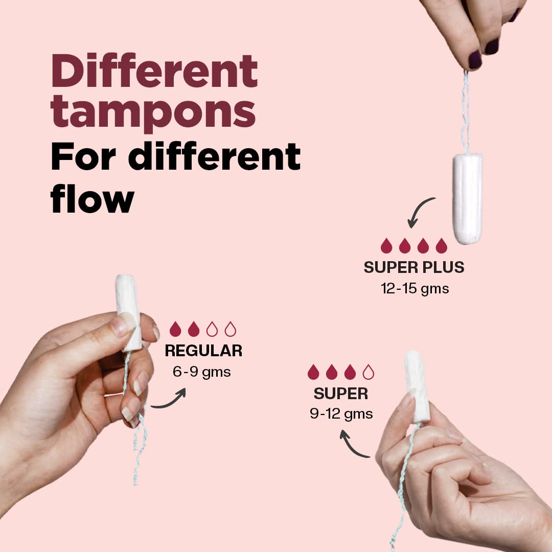 FDA Approved 100% Organic Tampon, Ultra Soft & Highly Absorbent (Super) - 10 Tampons