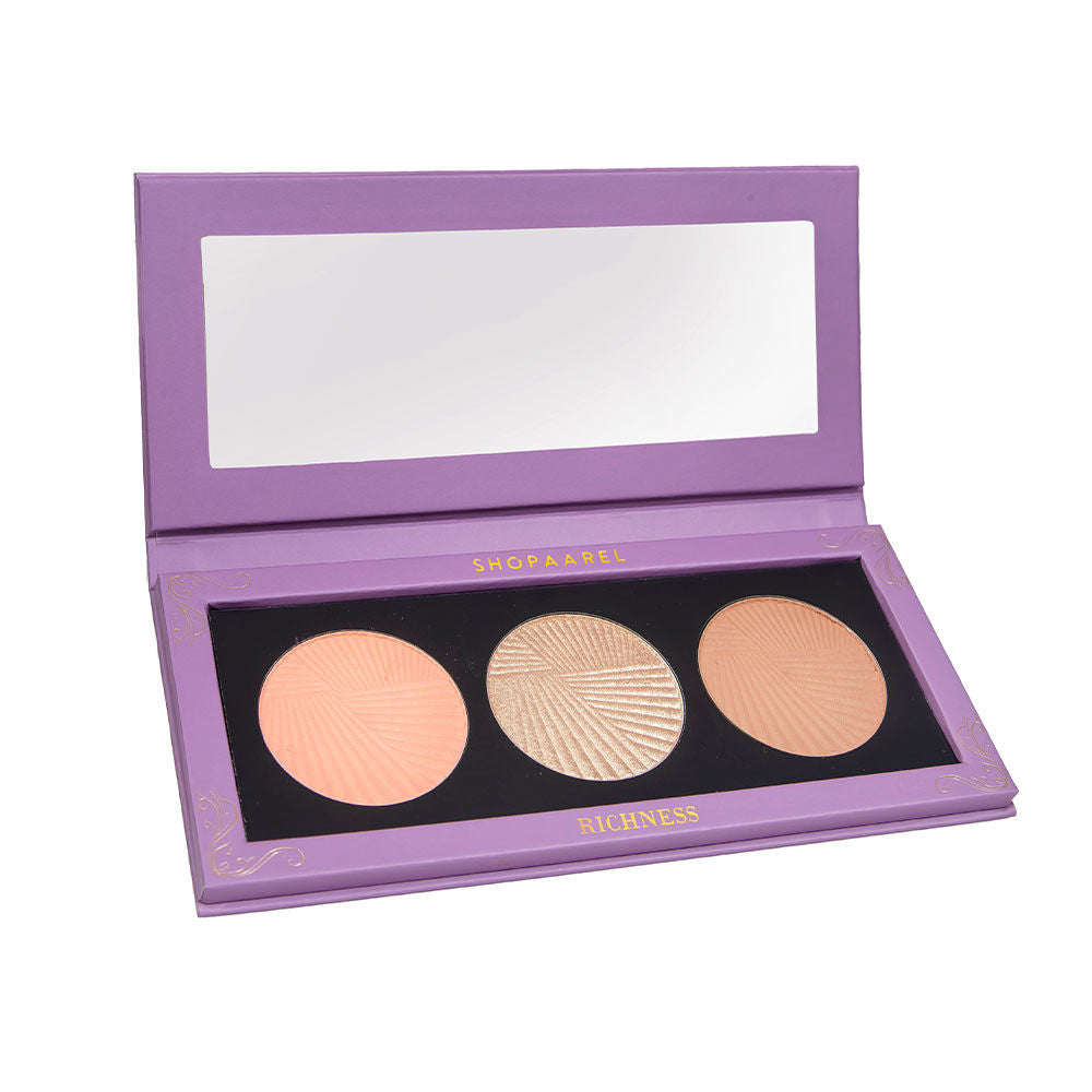 Richness 3C Palette All-In-One Blusher Contour Highlighter Finishing Powder