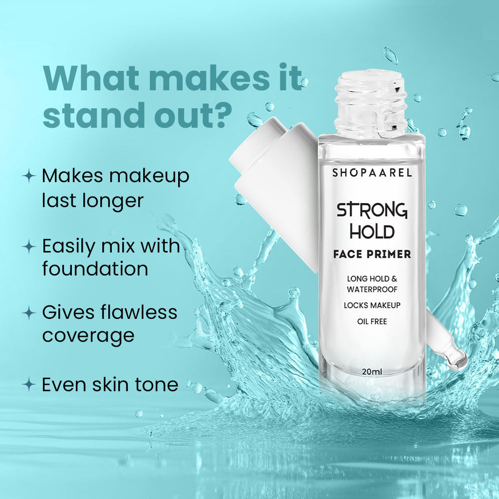 Strong Hold Face Primer Long Hold & Waterproof, Locks Makeup Oil Free - Clear Shade