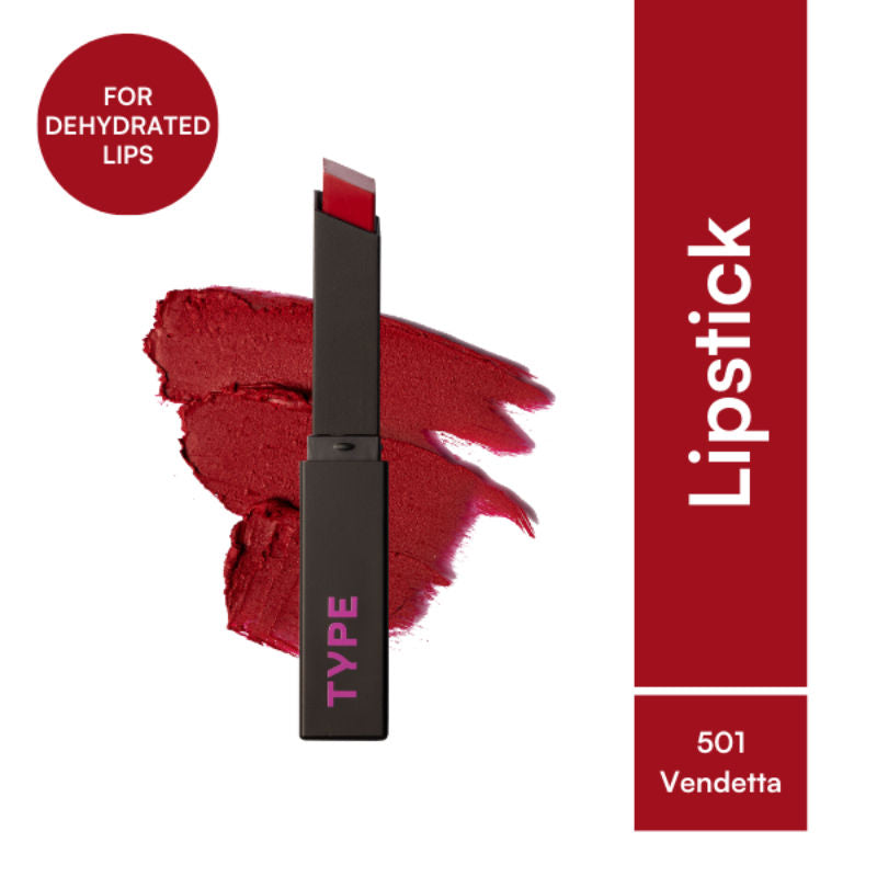 Cream Matte Lipstick For Dehyrated Lips - Squalane And Tripeptides 8 Hr Stay - Vendetta