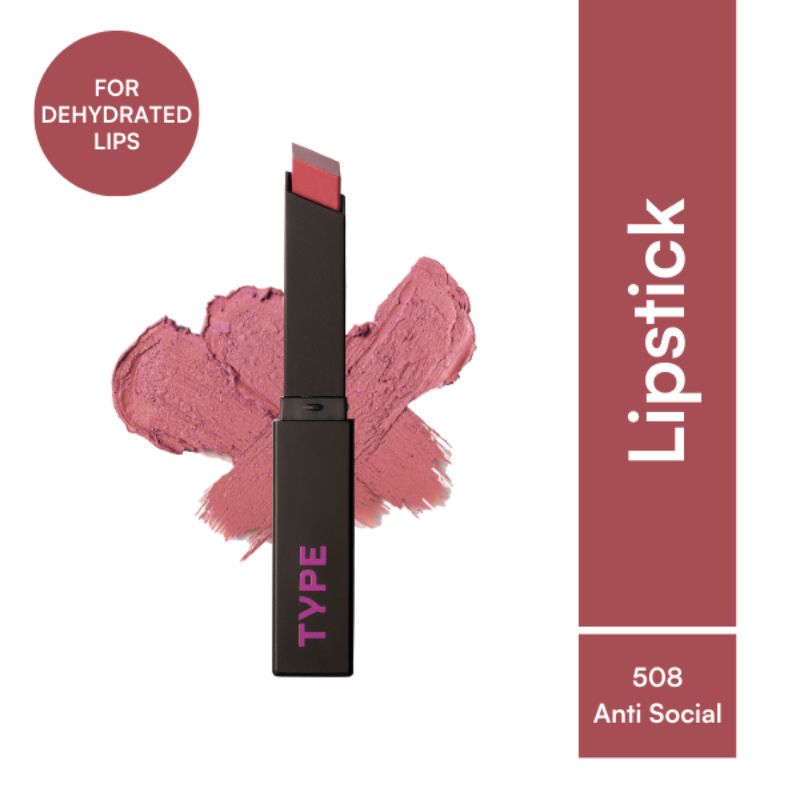 Cream Matte Lipstick For Dehyrated Lips - Squalane And Tripeptides 8 Hr Stay - Anti Social