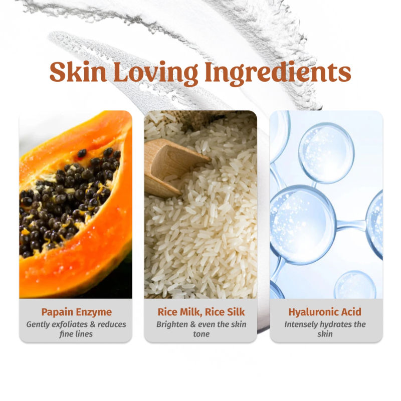 Milk Powder Face Wash For Deep Cleansing With Rice Milk, Papain Enzymes & Hyaluronic Acid
