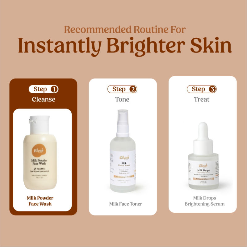 Milk Powder Face Wash For Deep Cleansing With Rice Milk, Papain Enzymes & Hyaluronic Acid