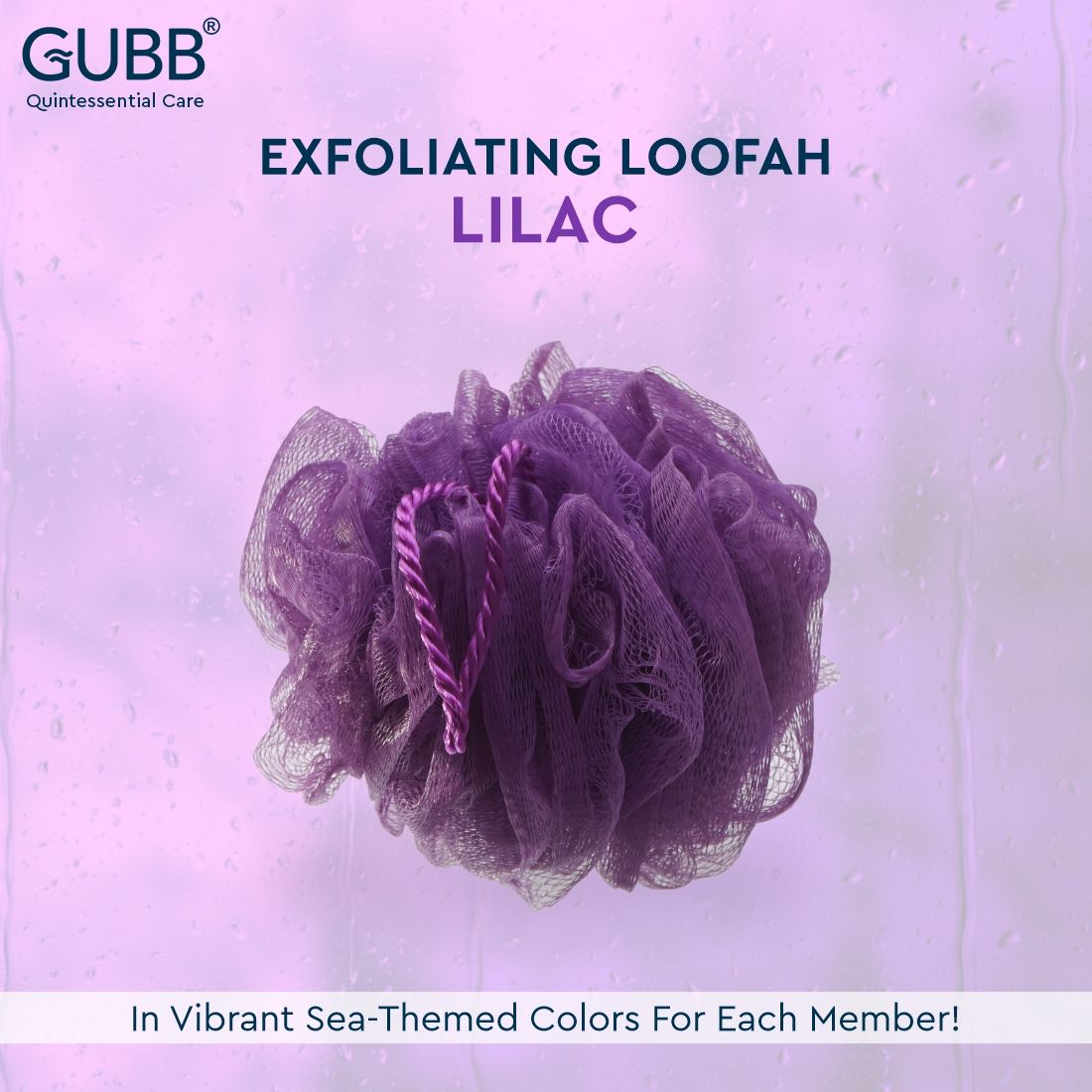 Luxe Bath Sponge Round Loofah For Women & Men - Lilac