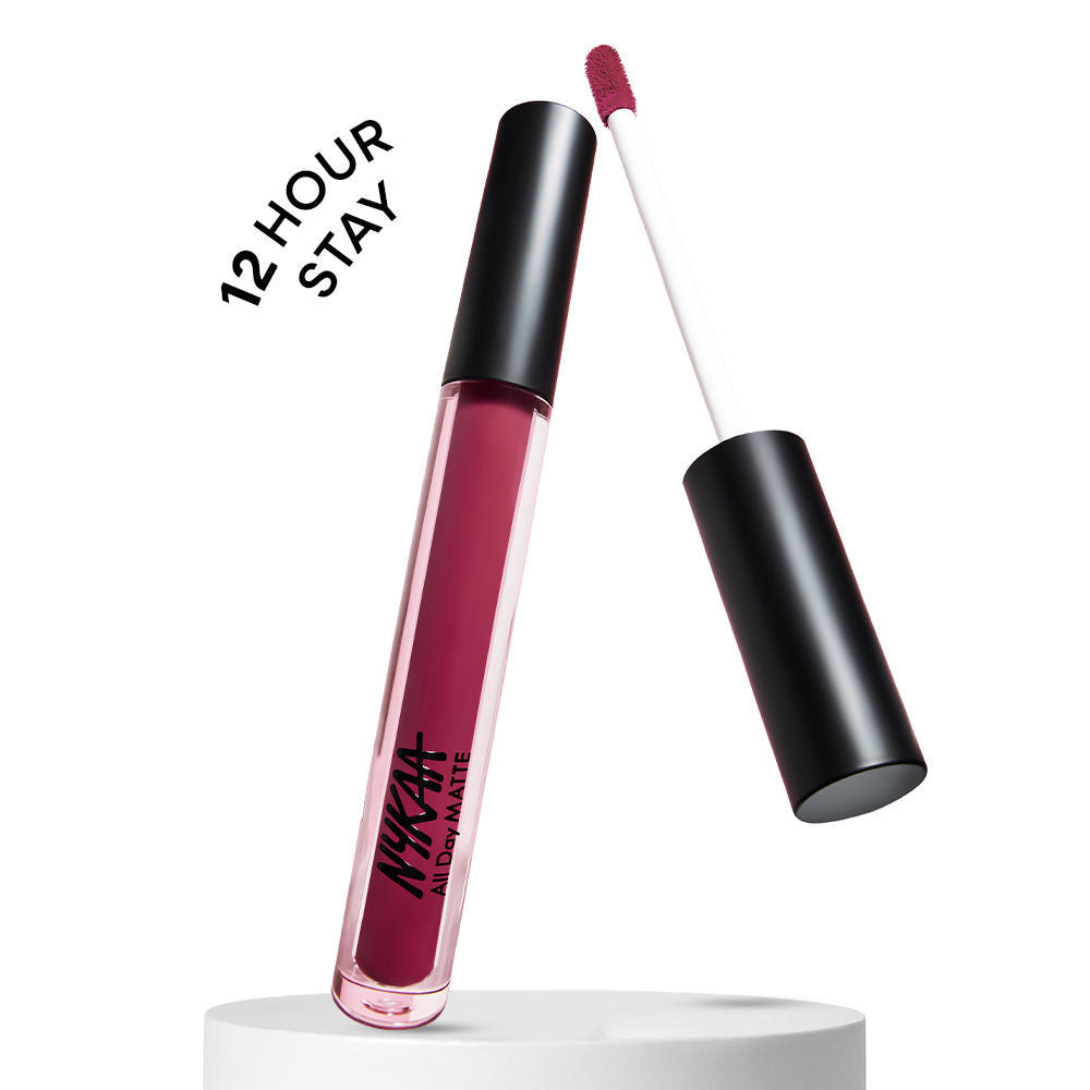 Nykaa All Day Matte Long Lasting Transferproof Liquid Lipstick - Girl Gang - Berry