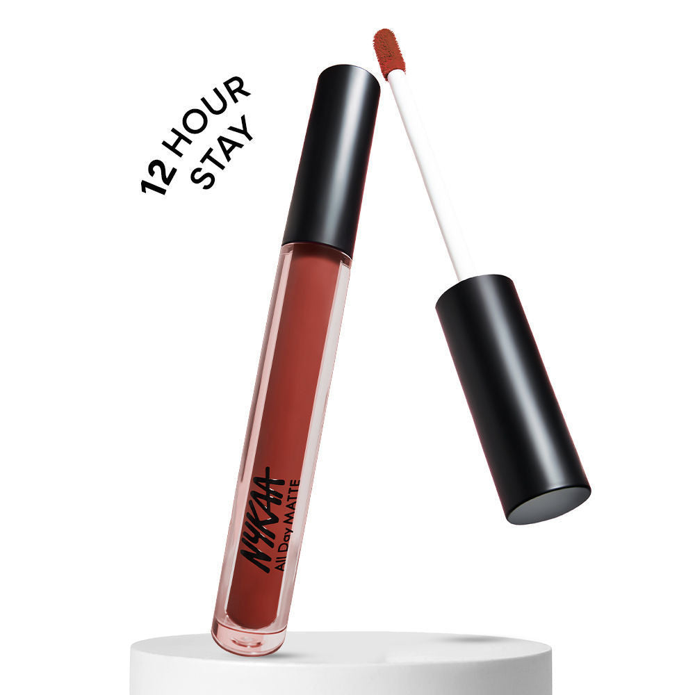 Nykaa All Day Matte Long Lasting Transferproof Liquid Lipstick - Dear Doc - Deep Nude