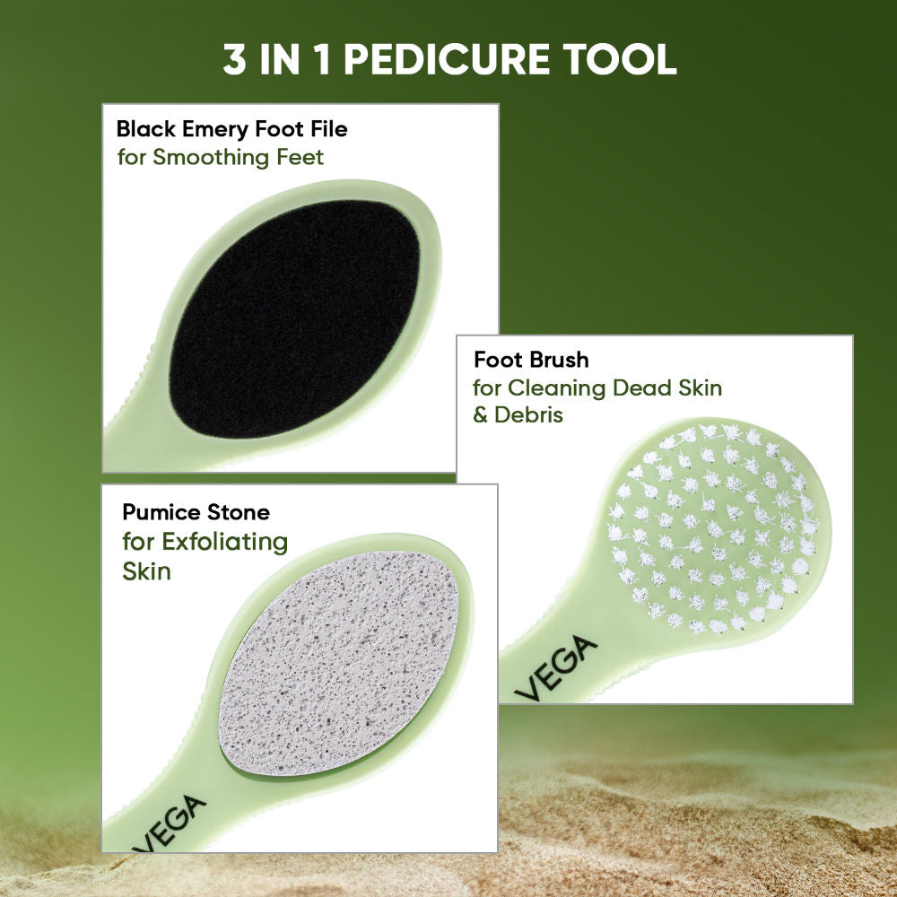 3 In 1 Pedicure Tool- Callus Remover & Pedicure Tool For Wet & Dry Feet - PD 20