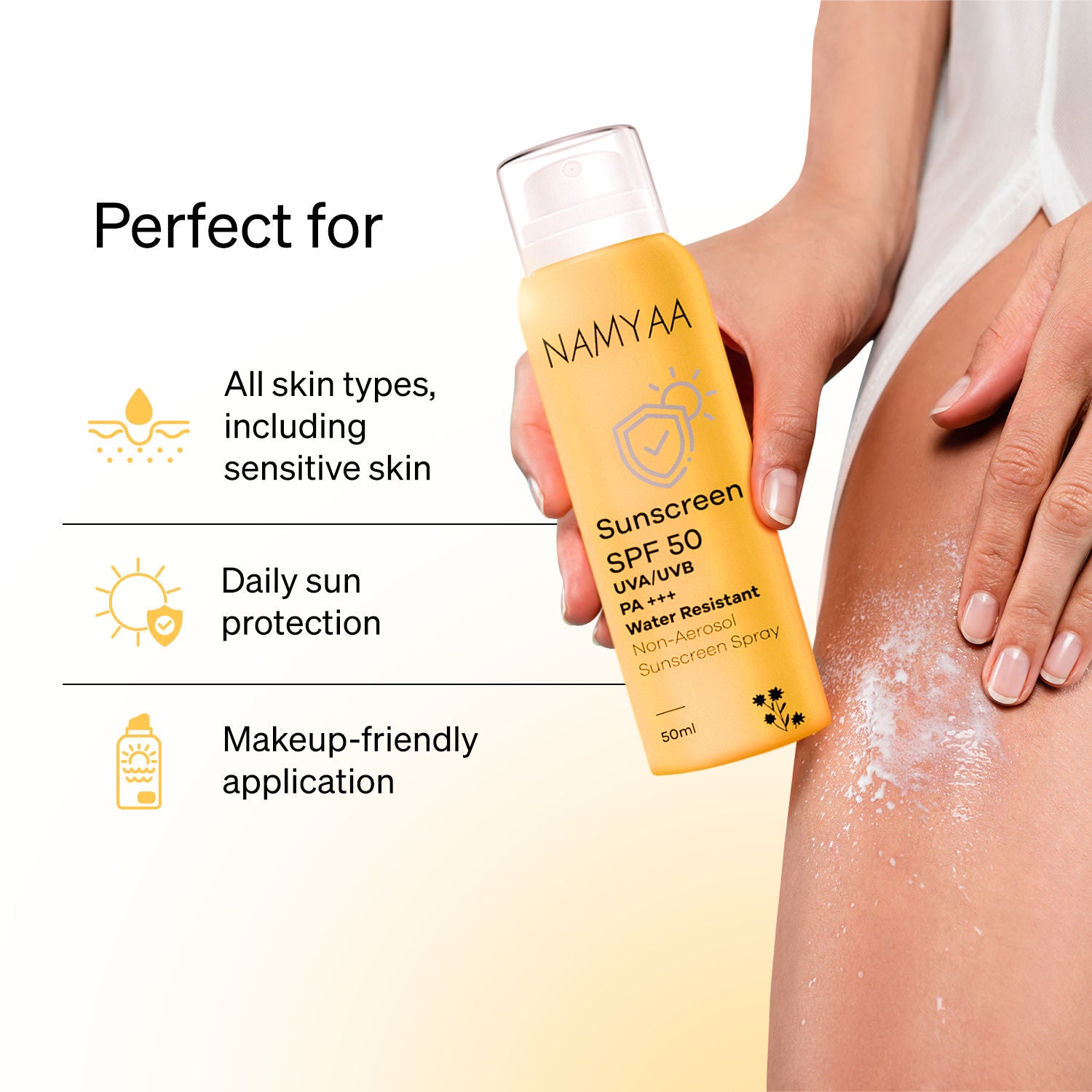 Sunscreen Spray SPF 50 For Sun Protection Against UVA/UVB With PA+++