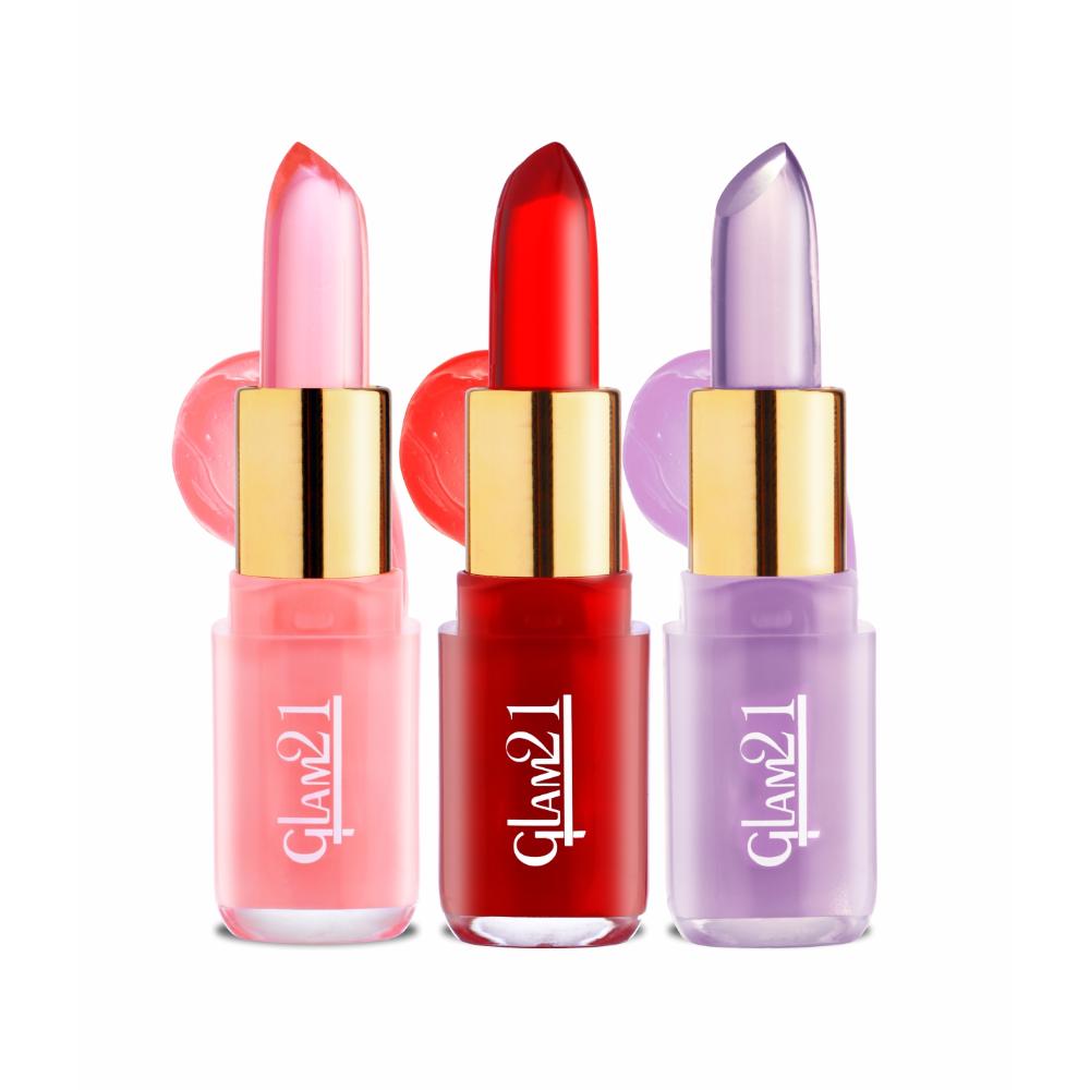 Jelly Pop Color Change Fruity Gel Lipstick - Cranberry Pink N Strawberry Red N Blueberry Purple
