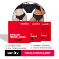 Mid Rise Hipster, Leakproof and Reusable Black Period Panties - Size XXL