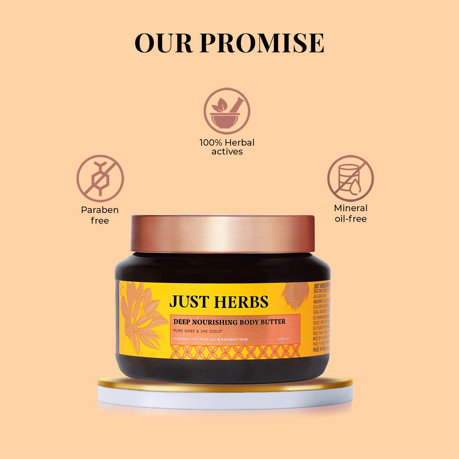 Pure Ghee 24K Gold Anti Ageing Body Butter Cream For Deep Moisturised Skin