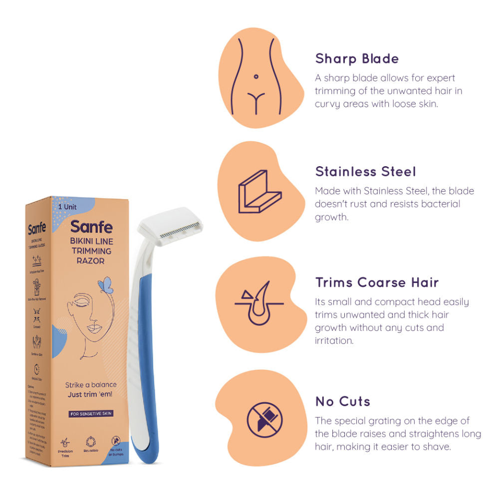 Bikini Line Trimming Razor for Women Painless Hair Removal with Stainless Steel Blade