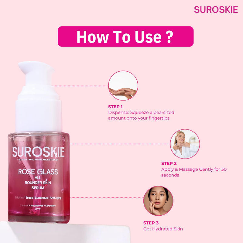 Rose Glass Face Serum For Glowing & Bright Skin