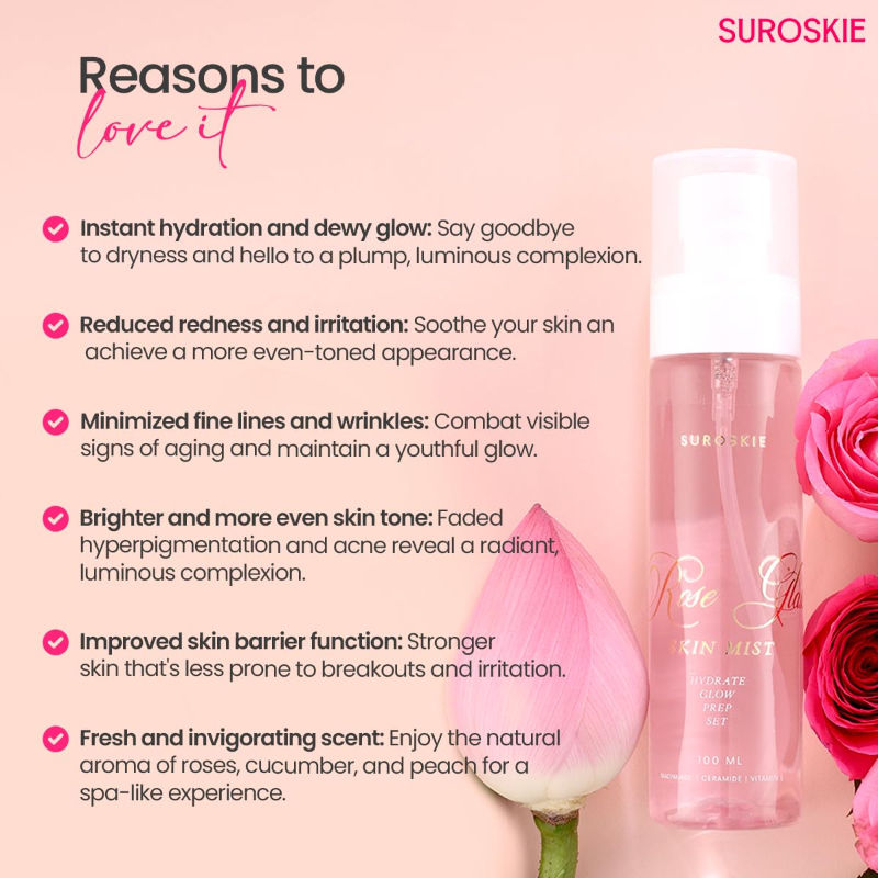 Roses Glass Skin Mist Toner & Makeup Setting Spray