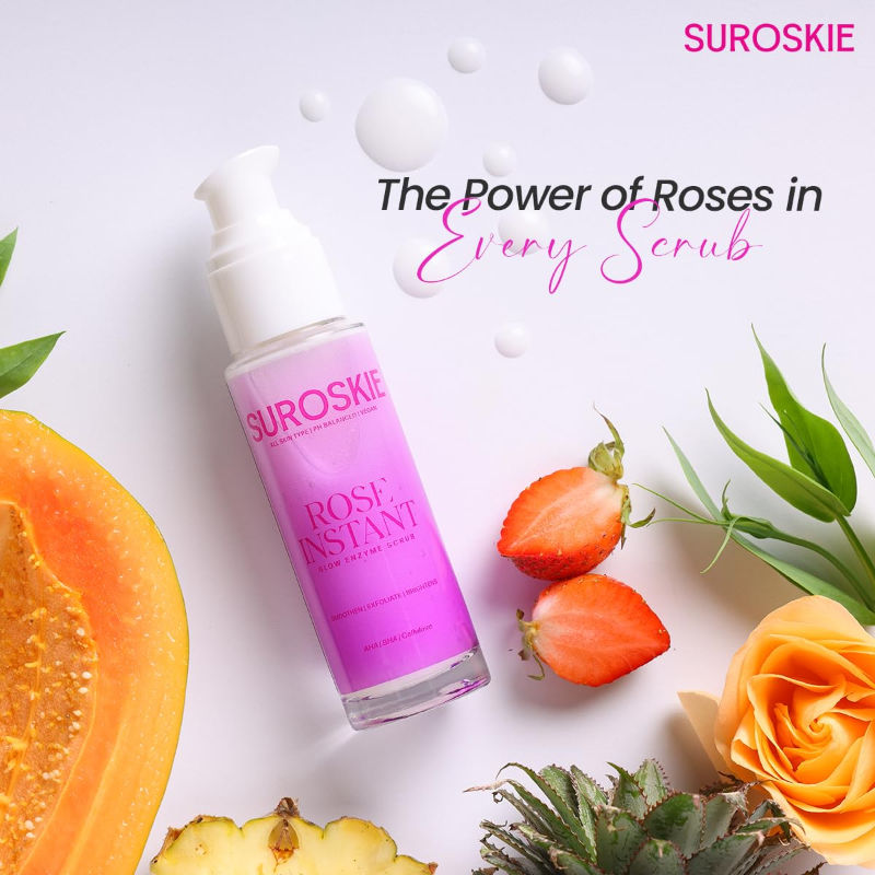 Rose Enzyme Face Scrub Clears Pores & Brightens Skin