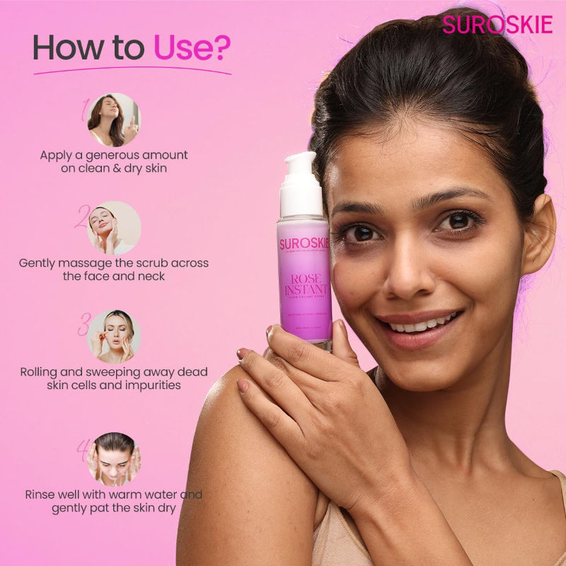 Rose Enzyme Face Scrub Clears Pores & Brightens Skin