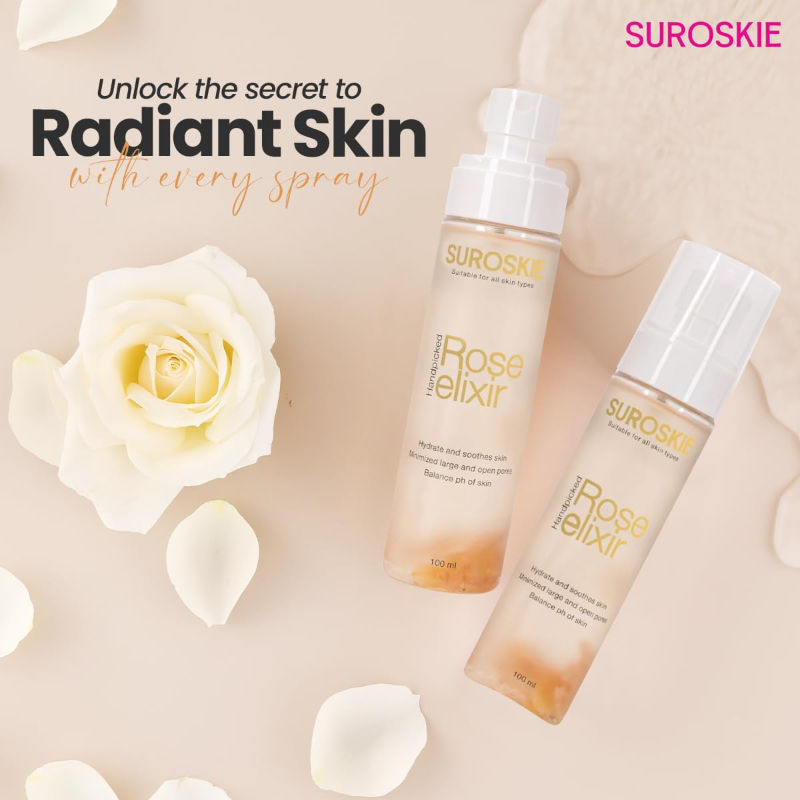 Rose Water Elixir Face Mist for Glowing & Hydrated Skin