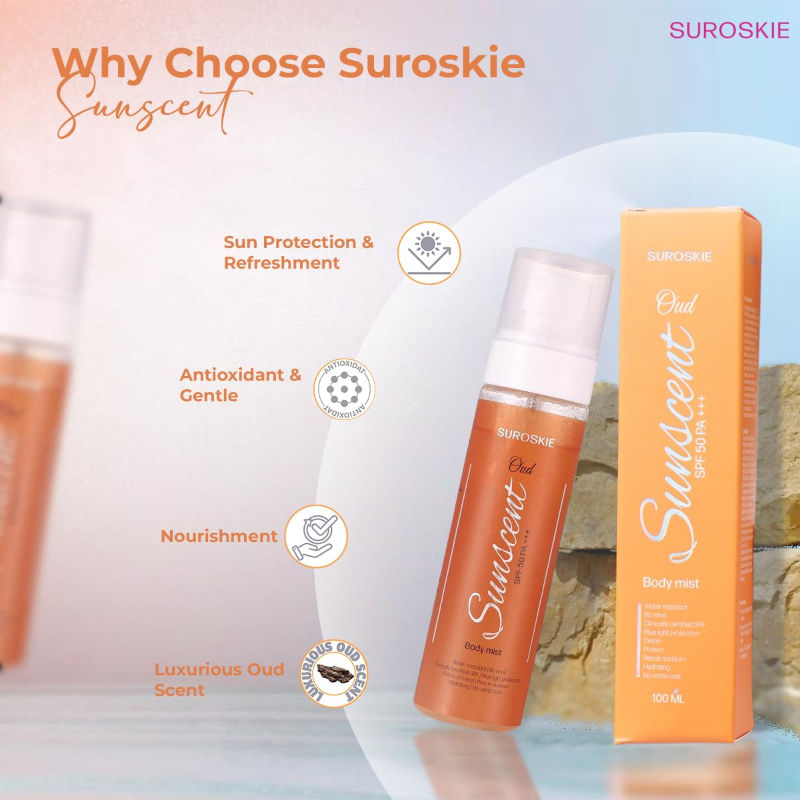 SUNSCENT SPF 50 Body Mist Hydrates & Protects Skin