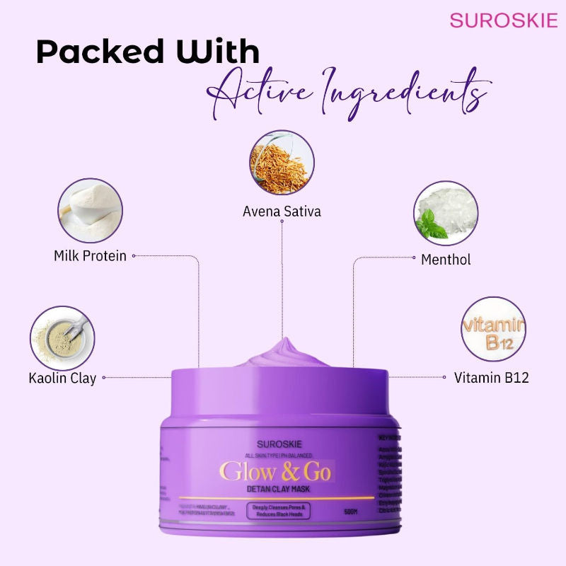 Glow & Go De-Tan Clay Mask For Tan Removal & Glowing Skin