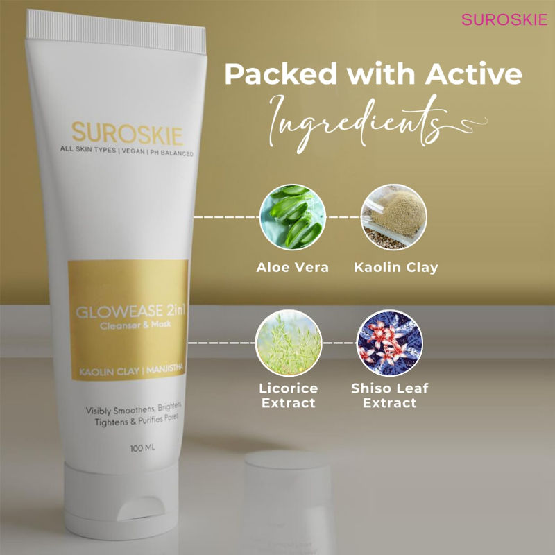 GlowEase 2 in 1 Cleanser & Mask For Glow & Hydration