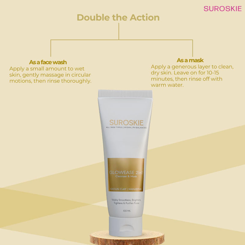 GlowEase 2 in 1 Cleanser & Mask For Glow & Hydration