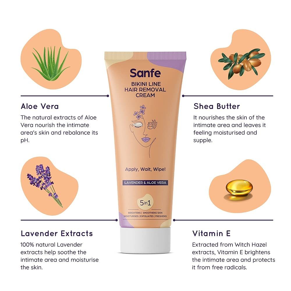 Bikini Line Hair Removal Cream Lavendar & Aloe Vera