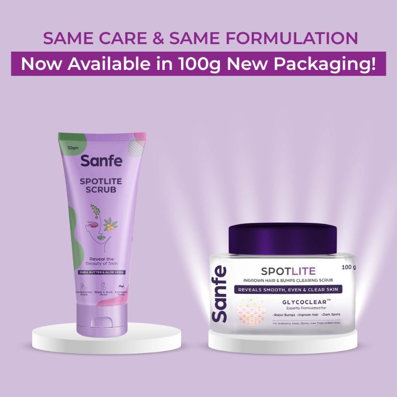 Spotlite Ingrown Hair & Bumps Clearing Body Scrub For Dark Underarms, 10% Glycolic Acid