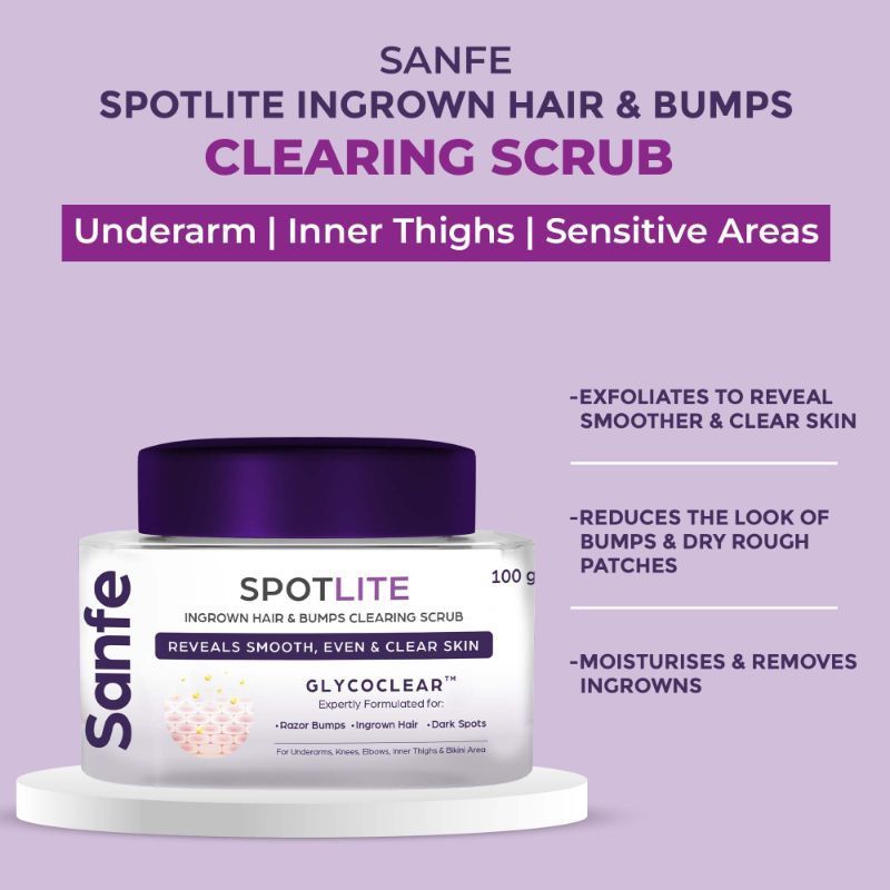 Spotlite Ingrown Hair & Bumps Clearing Body Scrub For Dark Underarms, 10% Glycolic Acid