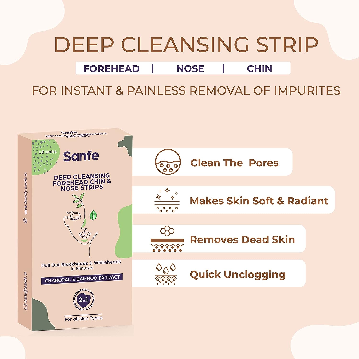 Beauty Deep Cleansing Forehead Chin And Nose Strips