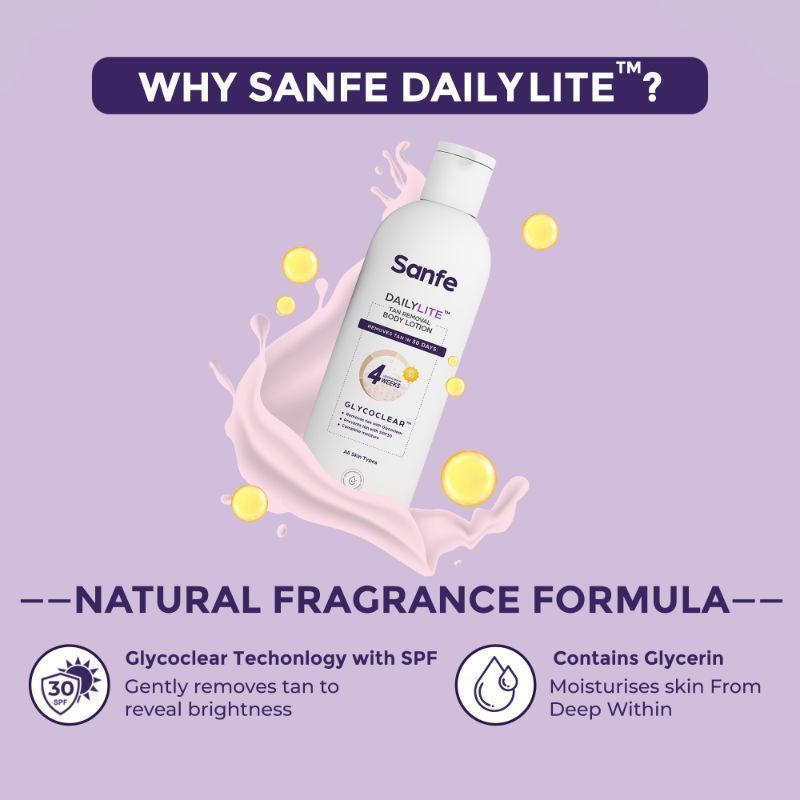 Dailylite Tan Removal Body Lotion For Women Remove Tan With SPF 30 Body Moisturizer Cream