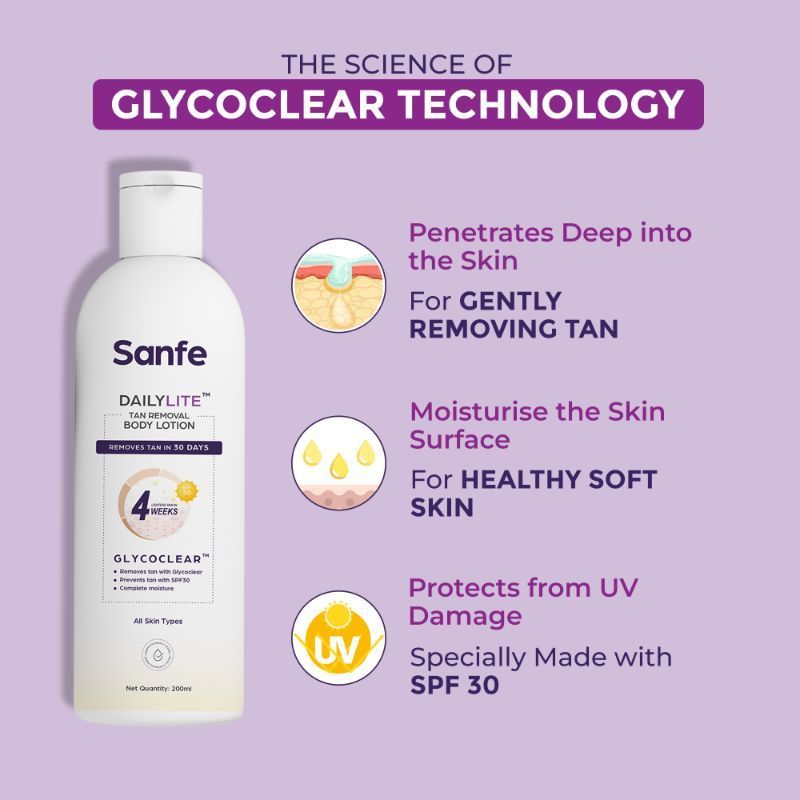 Dailylite Tan Removal Body Lotion For Women Remove Tan With SPF 30 Body Moisturizer Cream