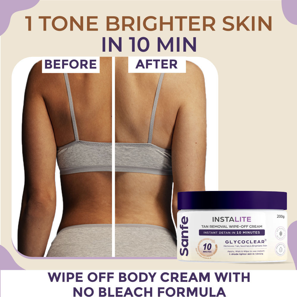 Instalite Detan Wipe Off Body Cream, Tan Removal Detan Cream, 0.5% Kojic Acid & 0.3% Arbutin