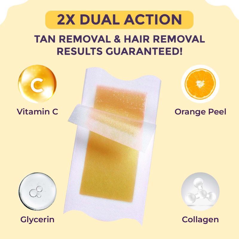 Detan Wax Strips, Effortlessly Removes Tan And Body Hair, Enjoy Smooth, Radiant Skin