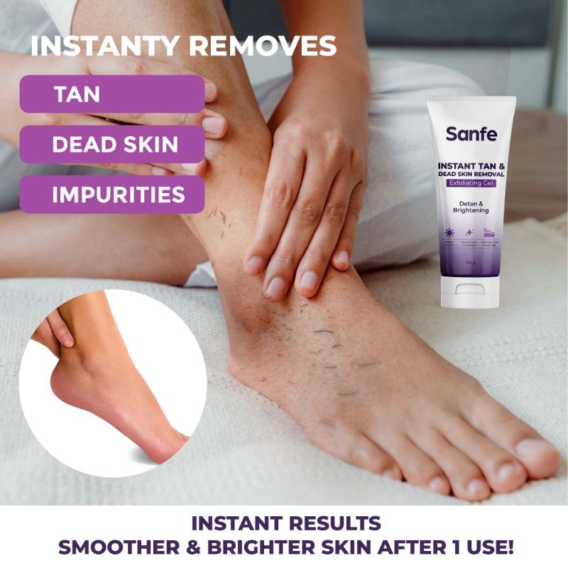 Instant Tan & Dead Skin Removal Exfoliating Gel, Removes Dead Skin Body Scrub AHA Exfoliation