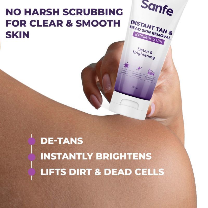 Instant Tan & Dead Skin Removal Exfoliating Gel, Removes Dead Skin Body Scrub AHA Exfoliation