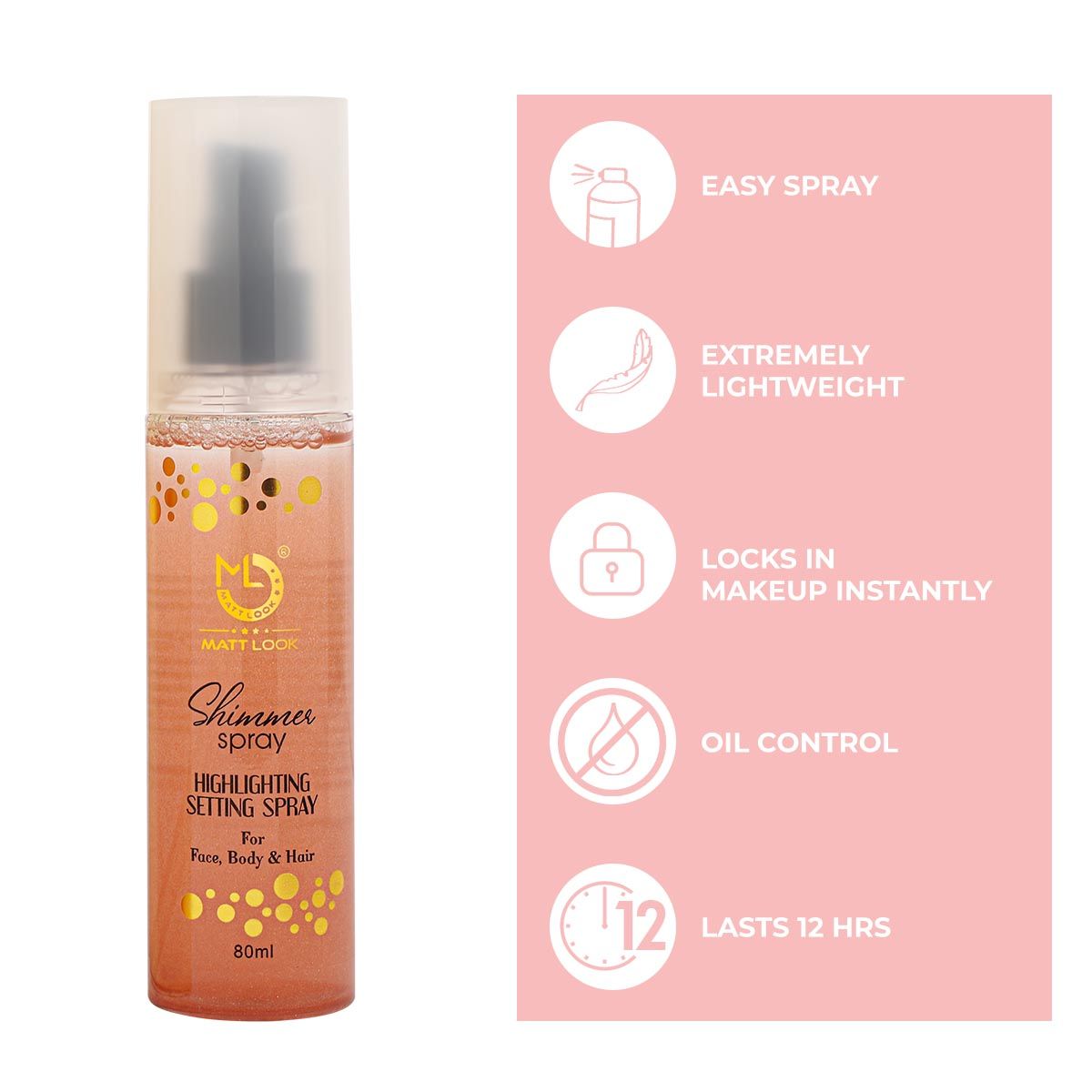 Shimmer Highlighting Setting Spray - Rose Gold 003