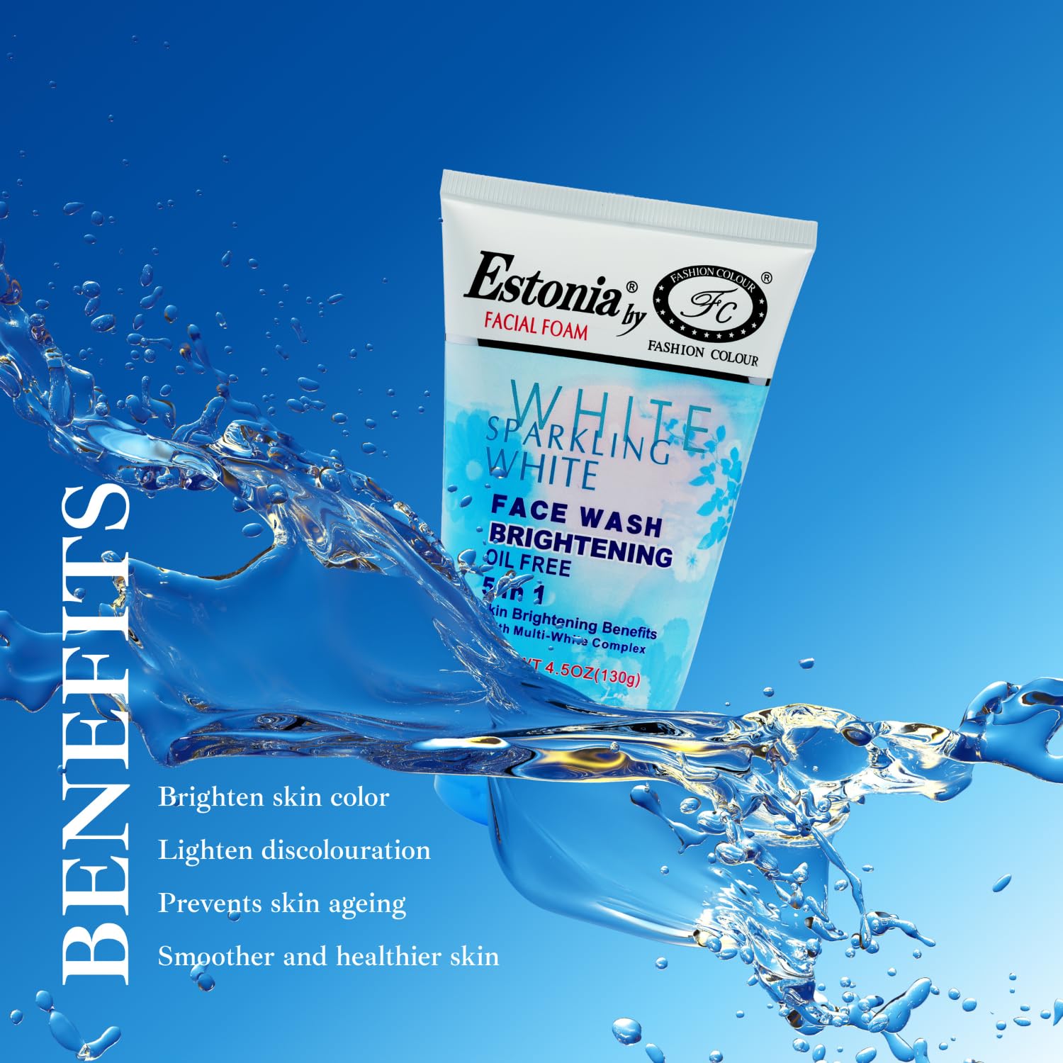 Estonia Whitening 5 In 1 Oil Free Face Wash Cream
