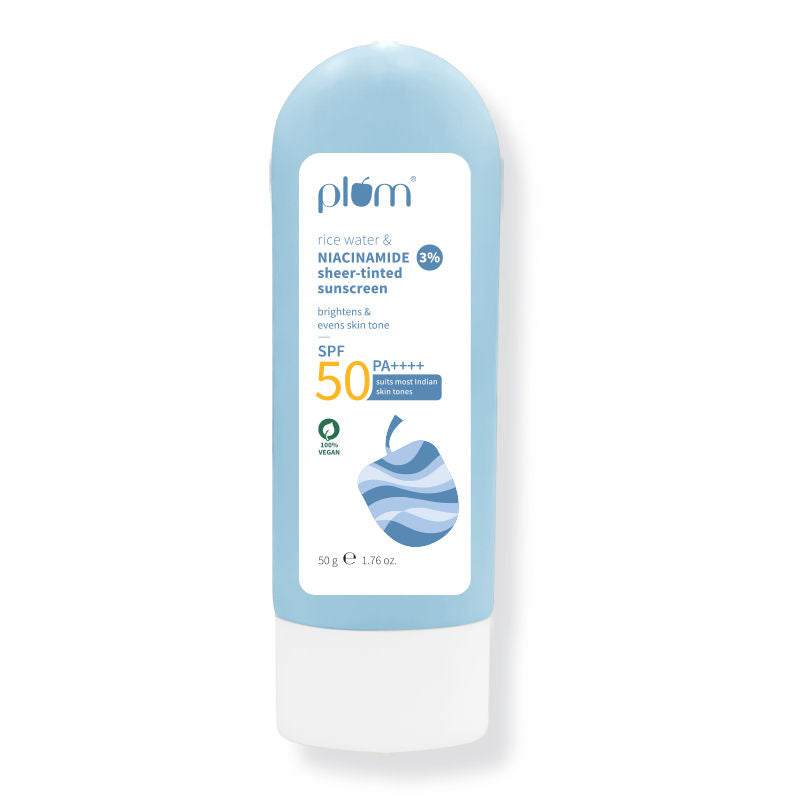 Rice Water & 3% Niacinamide Sheer Tinted Sunscreen With SPF 50 PA++++, For Oily ToDrySkin