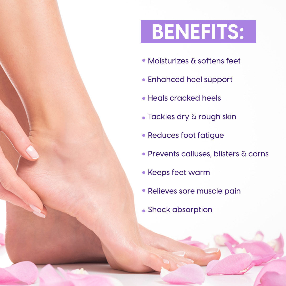Cotton Silicone Moisturising Gel Heel Socks for Cracked & Dry Heels Foot Care for Softer Feet