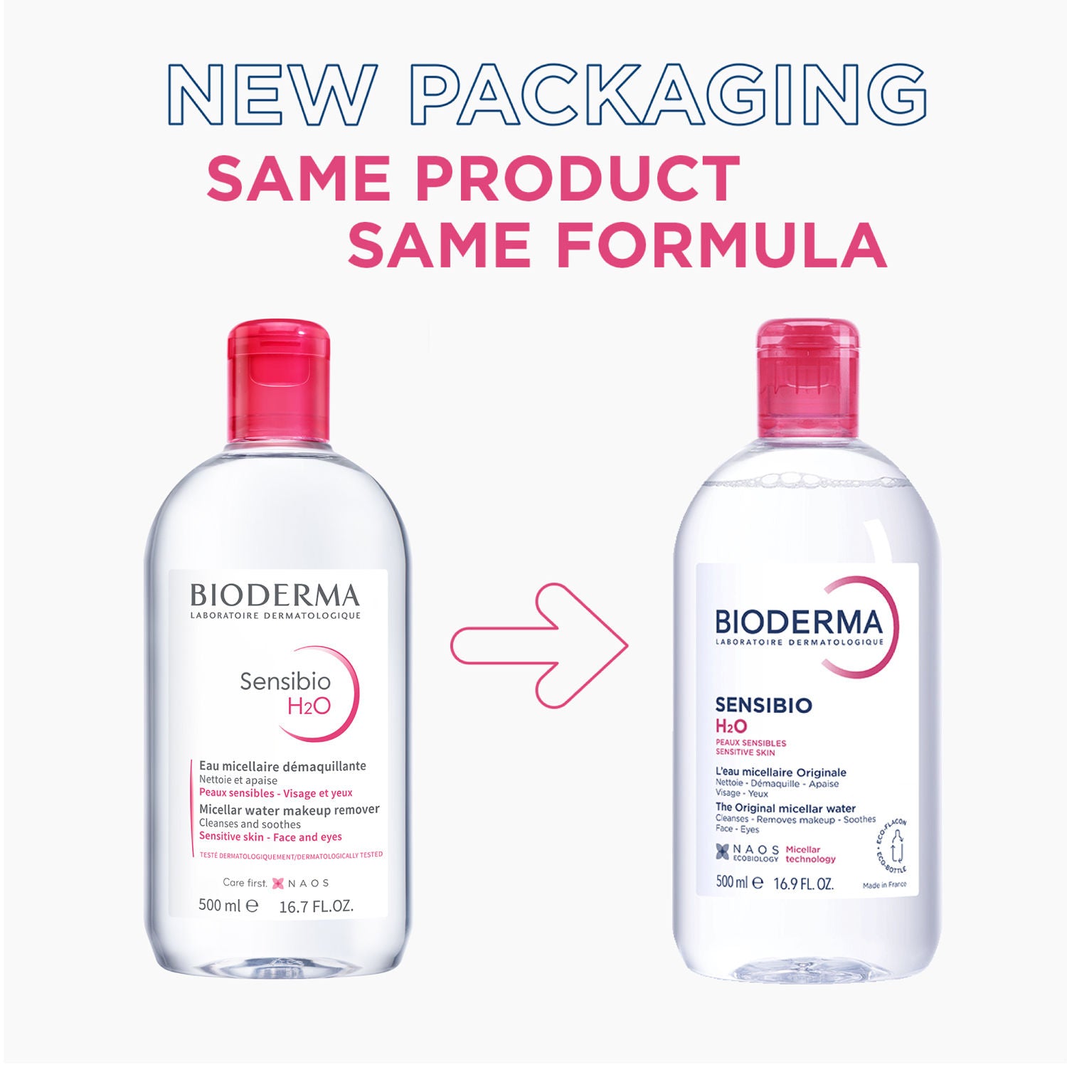 Dermatological Micellar Water Sensibio H2O - Gently Removes Makeup Prevents Clogged Pores