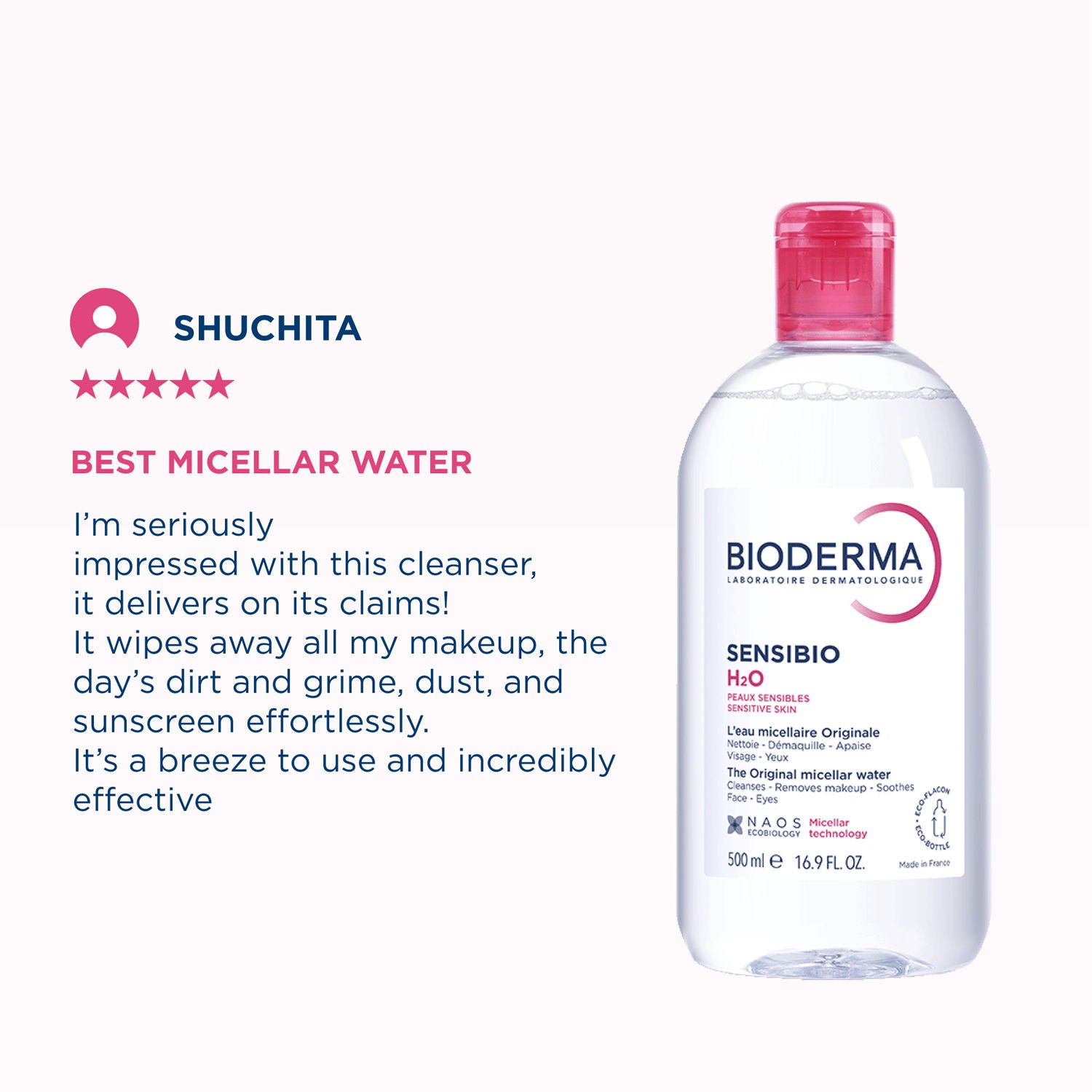 Dermatological Micellar Water Sensibio H2O - Gently Removes Makeup Prevents Clogged Pores
