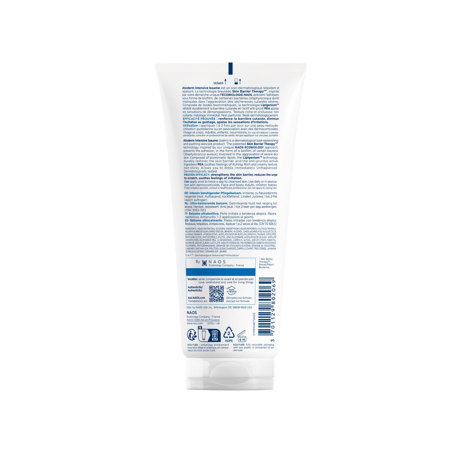 Anti-Itching Balm-Atoderm Intensive Baume-Ceramides & Canola Oil-Eczema Prone Skin