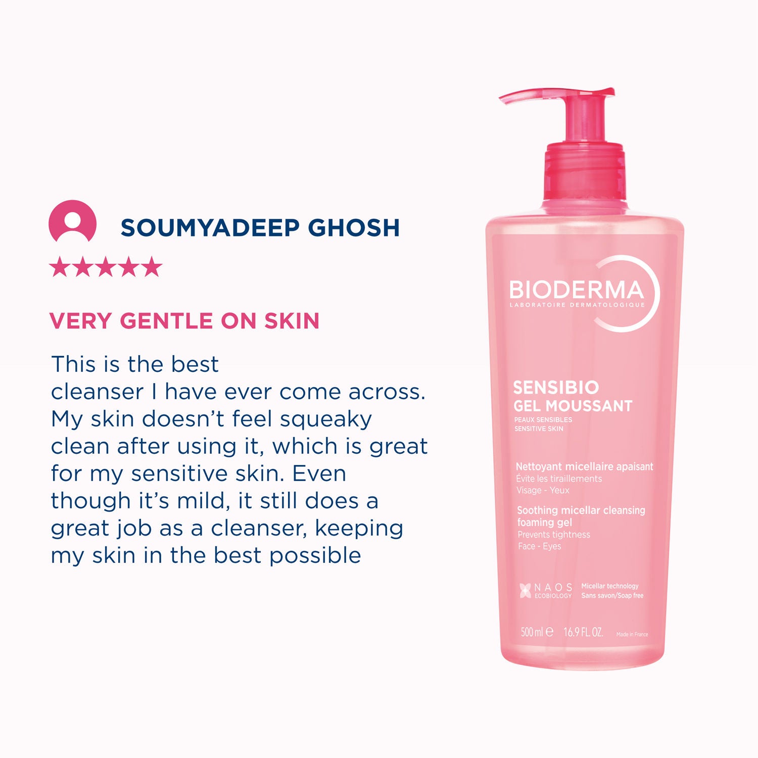 Sensibio Gel Moussant SLS Free Cleanser With Vitamin E-24h Hydration-Micellar Gel