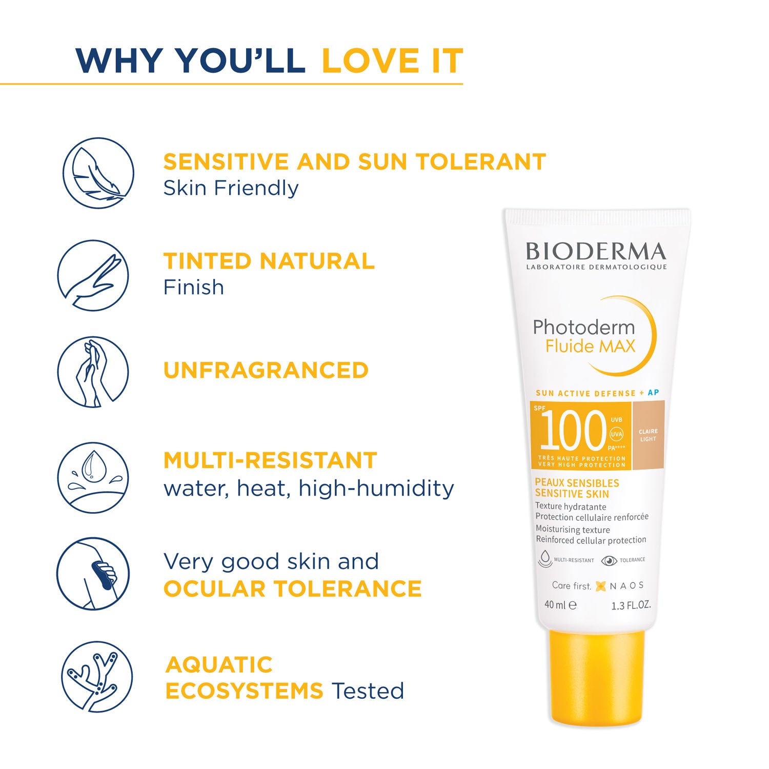 Photoderm Fluide Max SPF 100 PA++++ Tinted Sunscreen for Sensitive Skin | In Vivo Tested