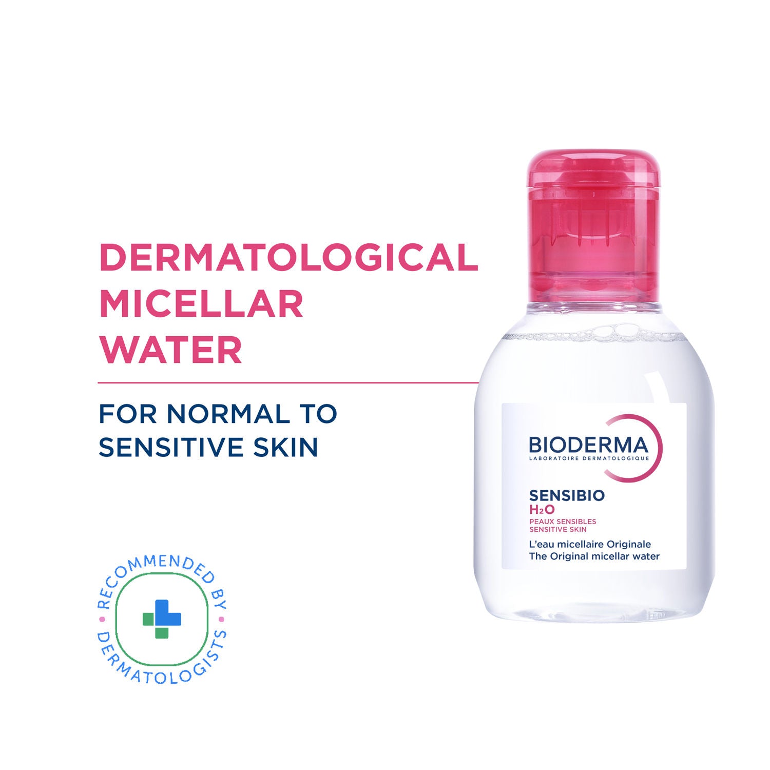 Dermatological Micellar Water Sensibio H2O - Gently Removes Makeup Prevents Clogged Pores - 100ml