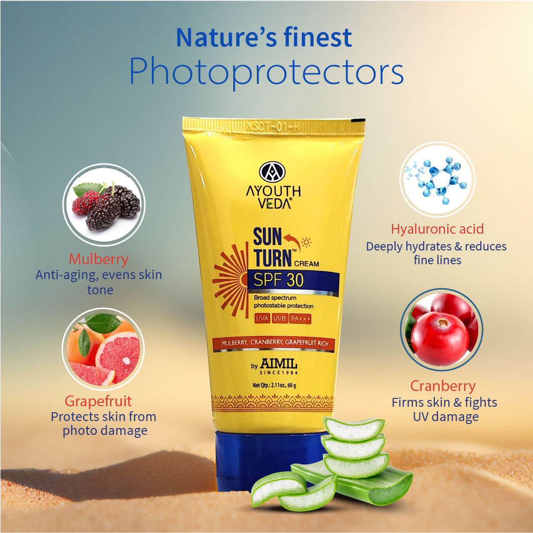 Sun Turn SPF 30 Cream with Zinc Oxide & Aloe Vera to Protect & Prevent Tanning