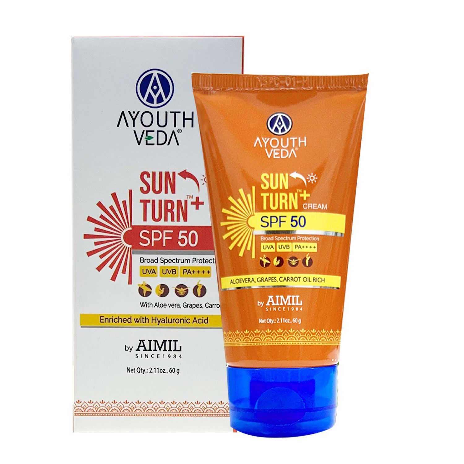 Sun Turn+ SPF 50 Cream with Hyaluronic Acid to Protect Skin from Harmful UVA & UVB Rays