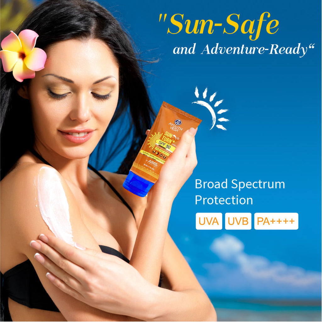 Sun Turn+ SPF 50 Cream with Hyaluronic Acid to Protect Skin from Harmful UVA & UVB Rays